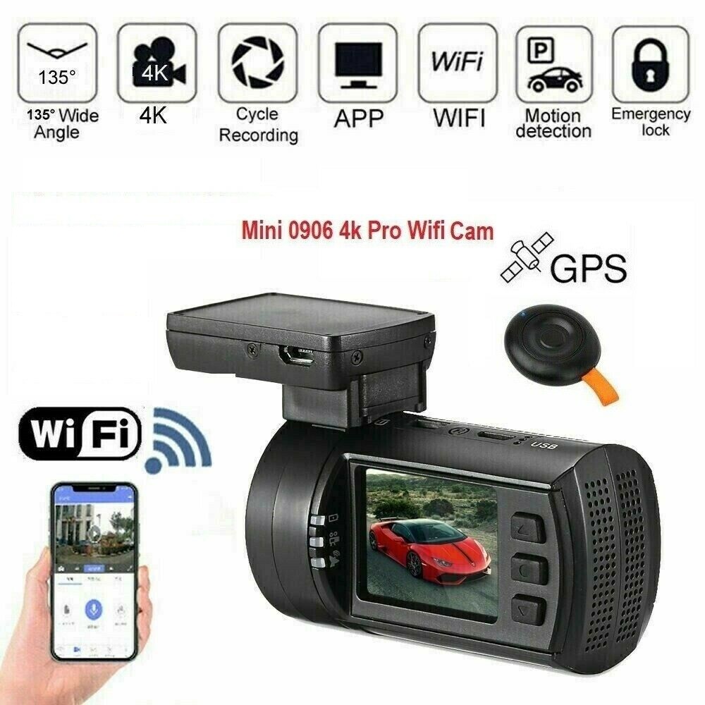 Mini 0906s 4K PRO WIFI Single 4K Car Dash Camera GPS